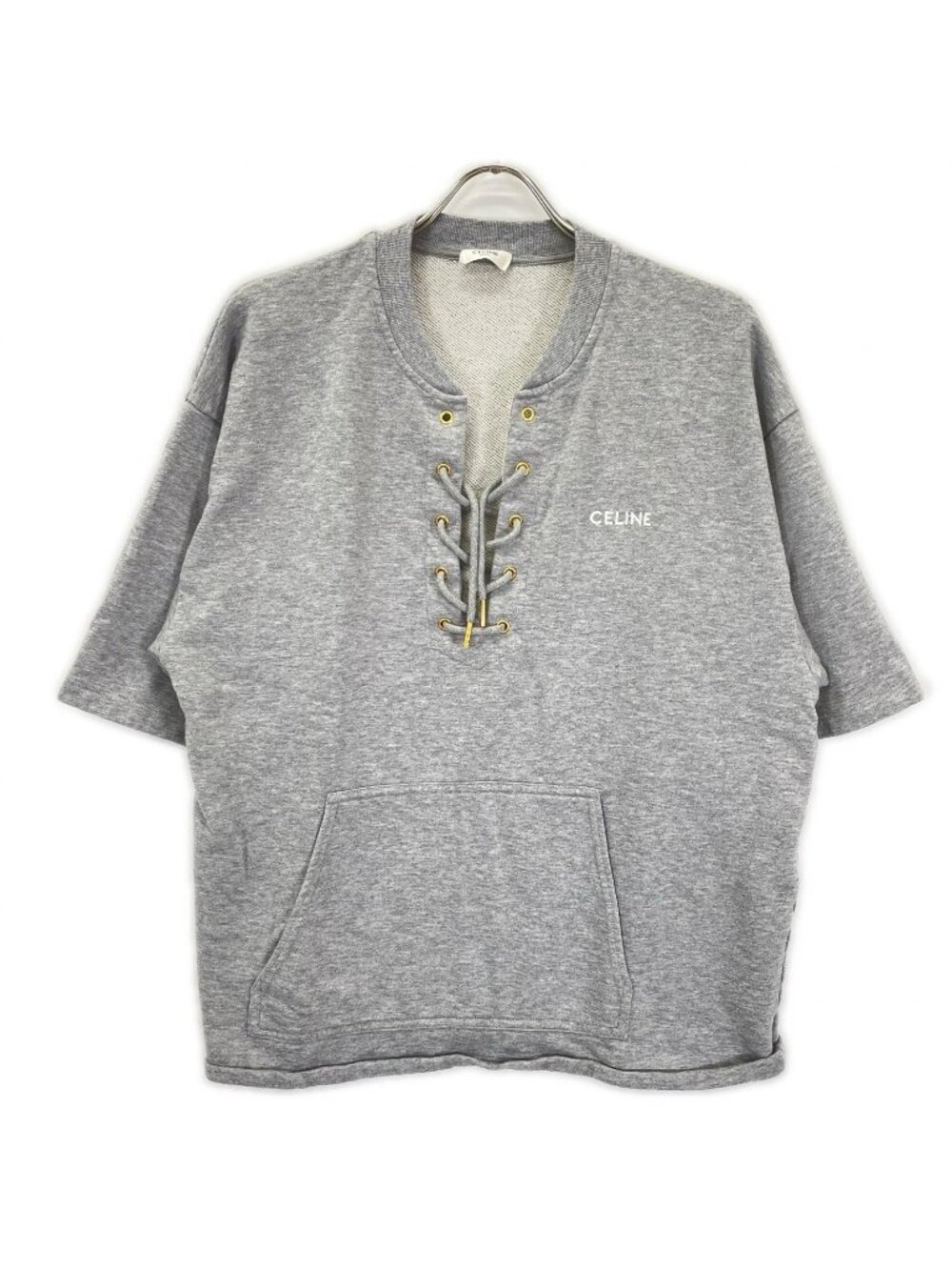 Celine Lace Color Loose Sweatshirt Shirt with Satin Patch